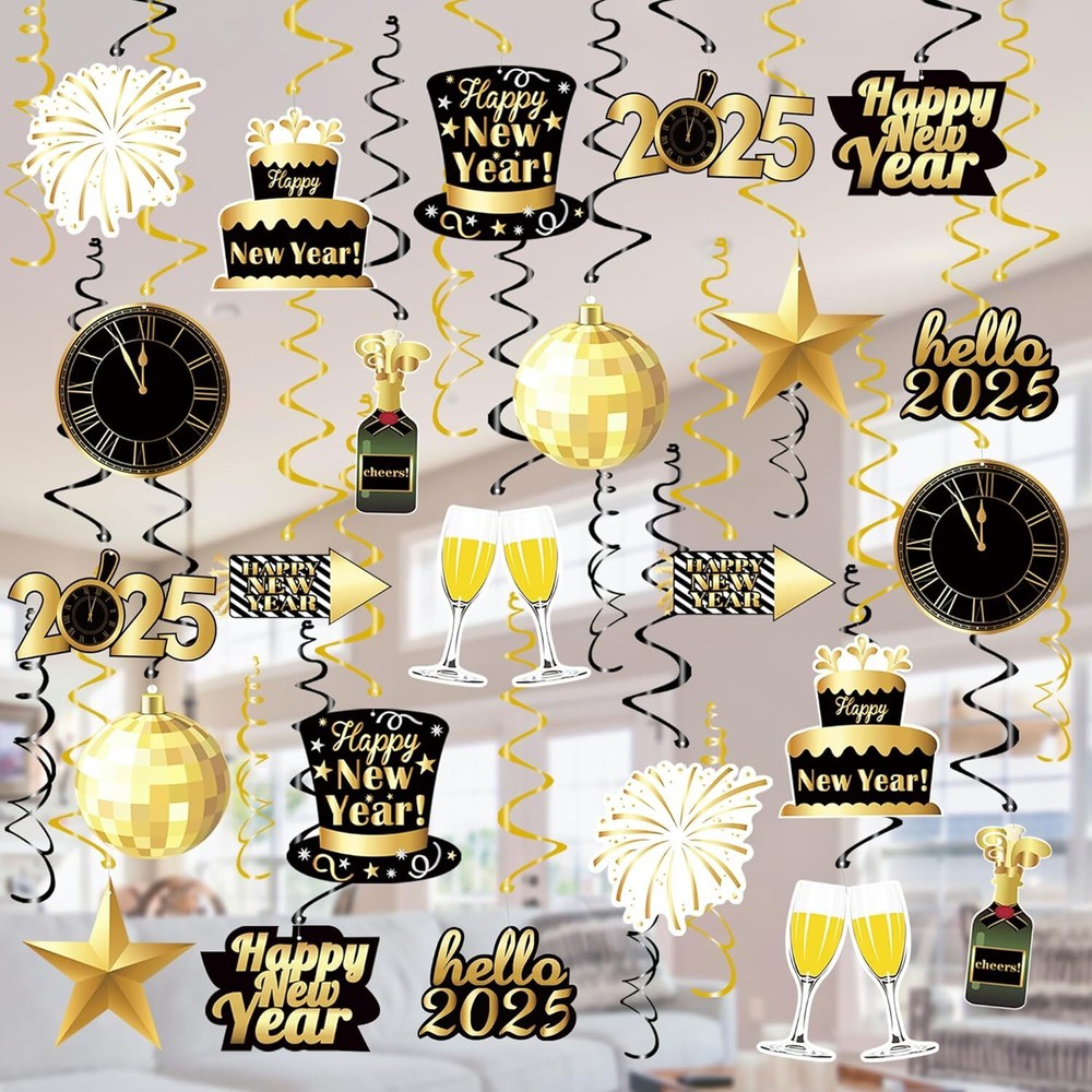 36 Pcs Happy New Year Decorations Hanging Swirls – Happy New Year Decorations 20