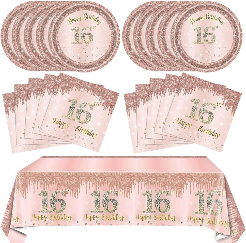 16th Birthday Decorations for Girls Rose Gold Sweet 16 16 Years