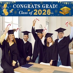 2026 Graduation Decorations Congrats Grad Class of 2026 Banner Blue and Gold