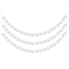 3pcs Pom Pom Garland 6.6 ft 20 Balls for Crafts Decor(White)