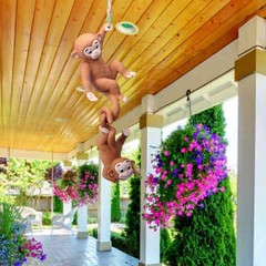 Outdoor Resin Monkey Hanging Decoration for Garden Balcony and Patio Areas