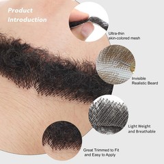 Fake Beard Realistic Mustache with Human Hair, Soft and Natural Looking Fake …