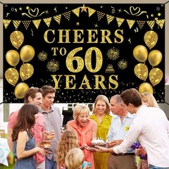 Trgowaul 60th 71 x 43 inch, cheers to 60 years banner