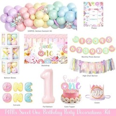 Donut Theme Birthday Party Decorations Set – 141 PCs with Backdrop, Balloons & M