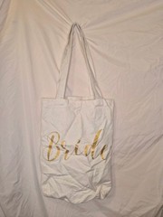Bundle 2 Bride Totes The Knot & Canvas Gold Glitter Bachelorette Bride Bag Set 2