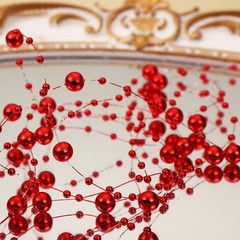 Durable 157 Feet Red Faux Pearl String – Chic Vase Filler for Weddings & Parties