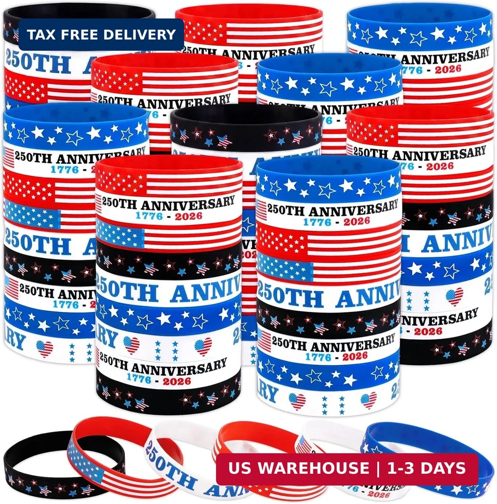 Moon Boat 100 Sets 250th Anniversary 4th of July Party Favors Patriotic Silicone