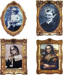 Halloween Decoration 3D Changing Face Horror Pictures 4 Pieces NEW