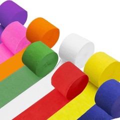 8 Rolls Crepe Paper Streamers 1.8 Inch x 82ft Rainbow Party Decor Art Craft