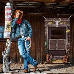 Blosssound Wild West Party Decorations Western Cowboy Photo Booth Multi Color