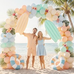 Inflatable Surfboard Decorations 33 Inch Macaron Color 4 Pcs – Beach Party Props