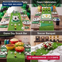 13 Pcs Soccer Birthday Party Decorations Kit, Soccer Centerpieces for Table with