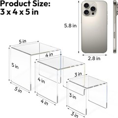 NIUBEE 2 Set Acrylic Risers Display for Funko POP Figures,Clear Cake Stands for
