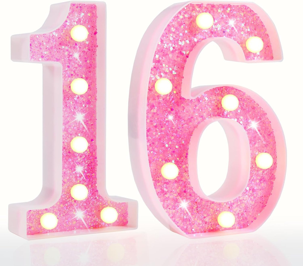 Marquee Numbers Lights for Her Pink Light Up Numbers for Sweet 16th Birthday …