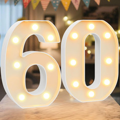 8.86 Inch Marquee Light up Numbers 60 for Party Decorations | Birthday Number De