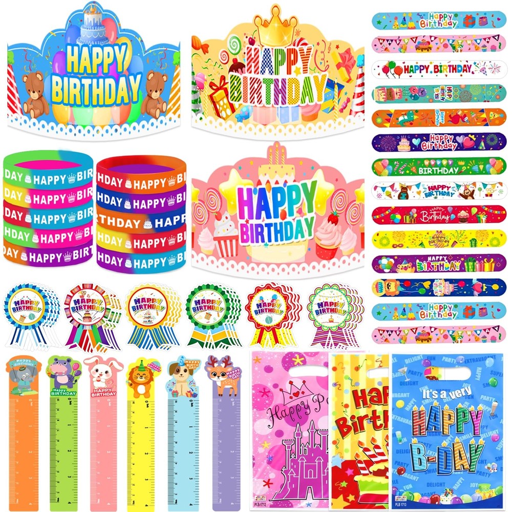 210Pcs Happy Birthday Kits for Kids Classroom, Birthday Crowns for Kids Class…
