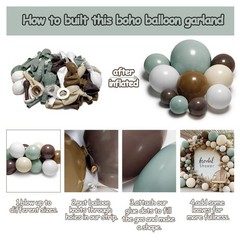 Dusty Green Nude Balloon Arch Double Sage Green Brown Beige White Sand Cream …