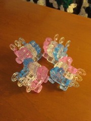 Flat Strollers Deco Charms Set of 12 (4) of each: Pink Blue & Clear-All See Thru