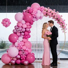 Hot Pink Balloon Arch Kit Garland 140Pcs Different Sizes of 18 12 10 5 Inch