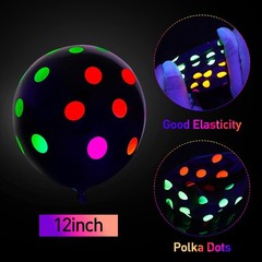 Neon Glow Party Balloons UV Black Light Glow in the Dark for Birthday Decor