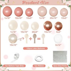 Dusty Pink Balloon Arch Kit 126 Pcs for Wedding, Birthday, Baby Shower Decor
