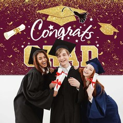 Graduation Party Decorations – Maroon Gold Congrats Grad Class of