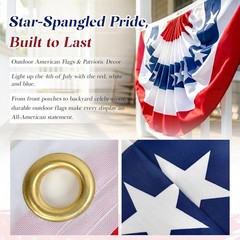 Patriotic 4th of July Bunting – 4 Pack Red, White, and Blue Pleated Fans