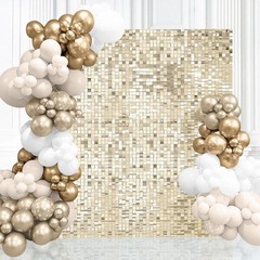 House Backdrop Light Gold Shimmer Wall Disco Backdrop 6ftx4ft for Wedding
