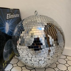 Eliminator 12-inch Disco Mirror Ball with Hanging & Motor Ring DJ Club Lighting