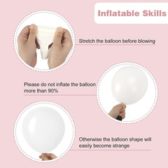129Pcs White Balloons Different Sizes 18 12 10 5 Inch for Garland Arch,Party Lat