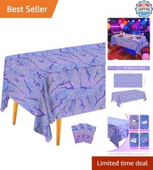 3PCS Glittery Purple Demon Tablecloths – Vibrant Decor for Birthday & Graduation