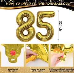 85th Birthday Party Decorations for Men Women Black and Gold 85th Birthday Ba…