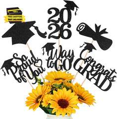 Graduation Decorations 2026, 24 PCS Class of 2026 Double-Sided Centerpieces with