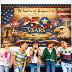 America 250 Anniversary Photo Backdrop Patriotic Banner 4th of July Colorful
