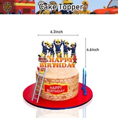 Fireman Sam Birthday Party Decor Supplies Balloons Banner Cake Toppers Kids