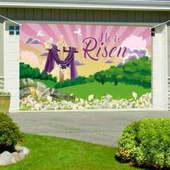 Large 72×44 Inch He is Risen Banner – Easter Decoration for All Spaces