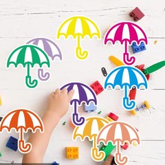 90 Pcs Umbrella Cutouts 4 Inches Classroom Summer Bulletin Board Colorful Umb…