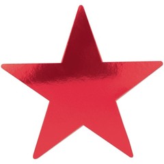 24-Pack Foil Red Stars, Party Decorations, Starry Theme