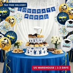 Graduation Decorations 2026 – Graduation Balloons 62pcs 12 Inch Navy Blue Gold W