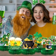 9PCS St Patricks Day Decorations Honeycomb Centerpiece, St Patricks Day Table…