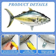 White 12 Fish-Shape Bobber Foil Balloons – Inflatable Design