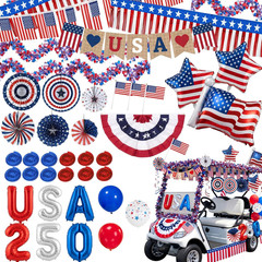4Th of July Golf Cart Decorations Kit, 250Th Anniversary USA Patriotic Parade De