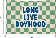 Toddler Boy Room Decor,Long Live Boyhood Banner,Nursery Playroom Wall Decor for