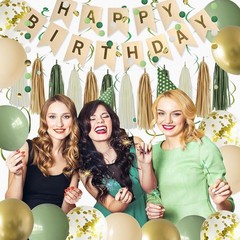 Green Birthday Party Decorations for Women Girls with Happy Birthday Banner,T…