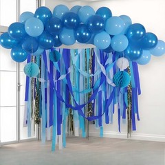 6 Rolls Blue Crepe Paper Party Streamers 3 Colors 1.8 In x 82 Ft Decoration