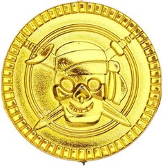 100Pcs Plastic Pirate Gold Coins Colored Gems Pirate Treasure Hunt Playset Toys