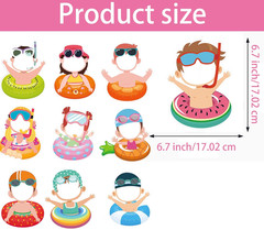 36 Pcs Summer Paper Cutouts Cardboard Cut Outs Swim Ring Cutouts with Photo Spac