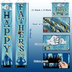 Happy Fathers Day Decorations-Father Day Porch Sign,3pcs Blue Father Day Front
