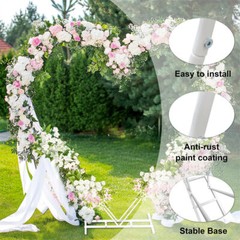 Wedding Arch Stand White Heart Shape Double Layers Wedding Backdrop Stand Metal