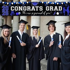 Graduation Decorations XtraLarge Blue Congrats Grad Banner Class of 2026 Yard…